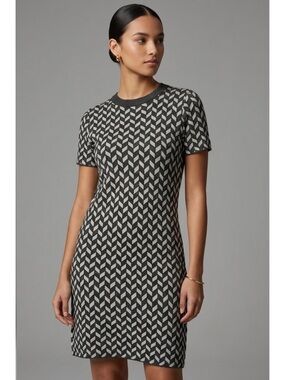 Weekend Max Mara Mod Geometric Shift Mini Dress Retro 60s XS